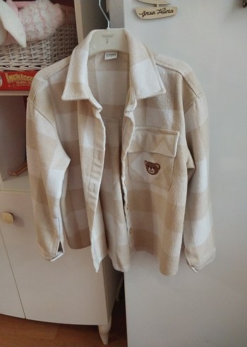 Bej Ekose Desenli Düğmeli Gömlek - Görsel 4