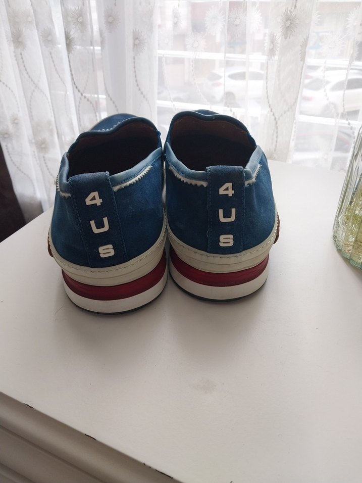 Mavi Süet Erkek Espadril Velcro Detaylı - Görsel 3