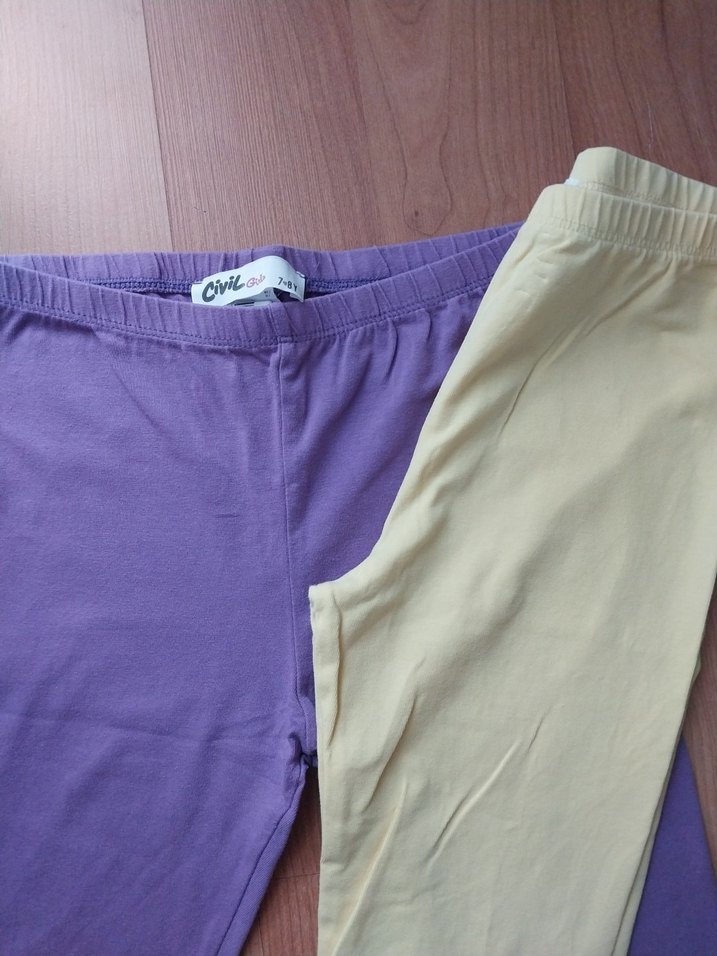 Kız Çocuk Mor Pamuklu Tayt - Görsel 2