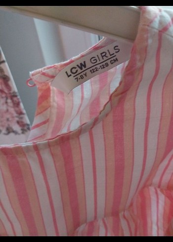 Pembe Kız Çocuk Fırfırlı Kısa Kollu Bluz - Görsel 2