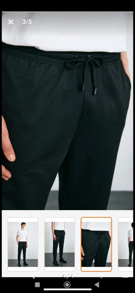 Düz Siyah Regular Fit Erkek Pantolon - Görsel 2