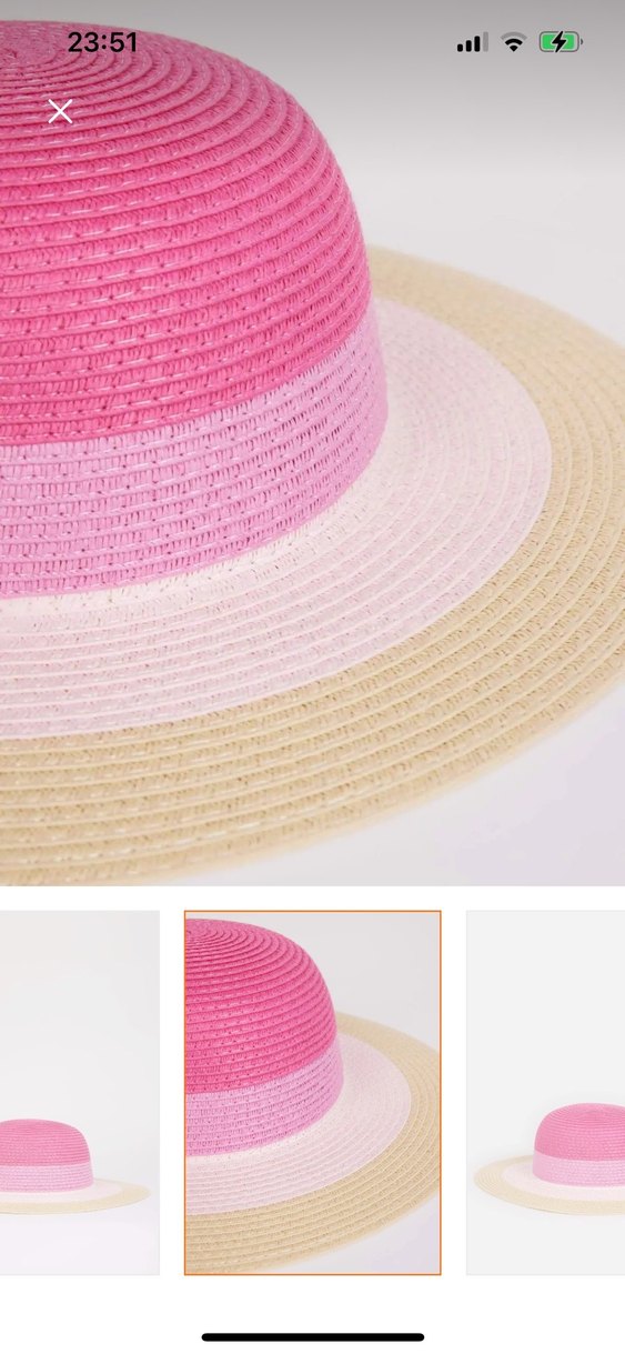 Pembe Pilili Bohem Geniş Kenarlı Kadın Şapka - Görsel 2