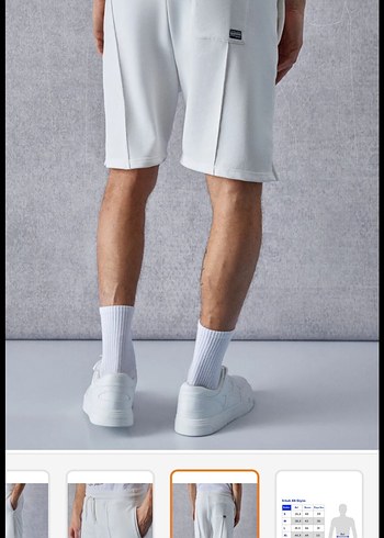 Erkek Beyaz Pamuklu Rahat Kesim Şort - Görsel 2