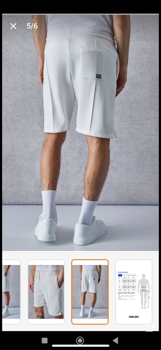 Erkek Beyaz Pamuklu Rahat Kesim Şort - Görsel 2