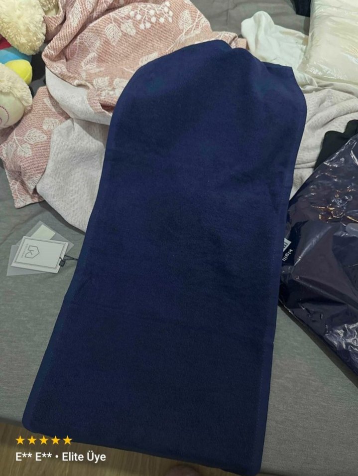 KIĞILI LACİVERT PAMUK SPOR HAVLU 30X100 TERTEMİZ - Görsel 4