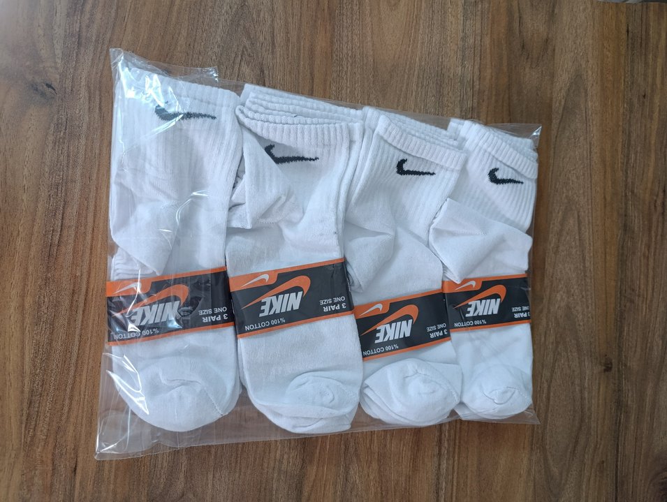 12 ÇİFT ORJİNAL NIKE BEYAZ KOLEJ ÇORAP - Görsel 3