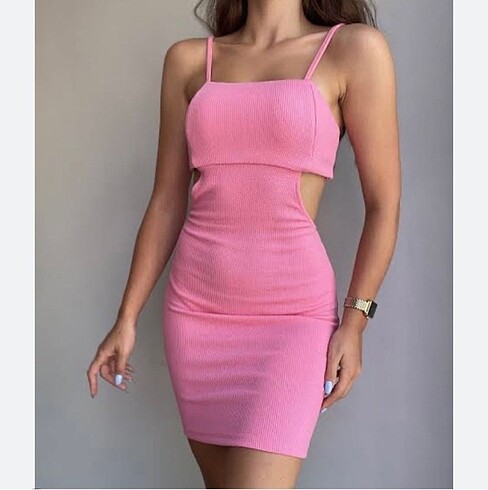 Pembe Mini Elbise