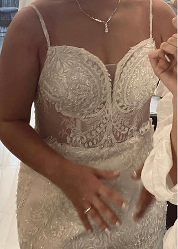 Straplez Beyaz Balık Kesim Gelinlik - Görsel 3