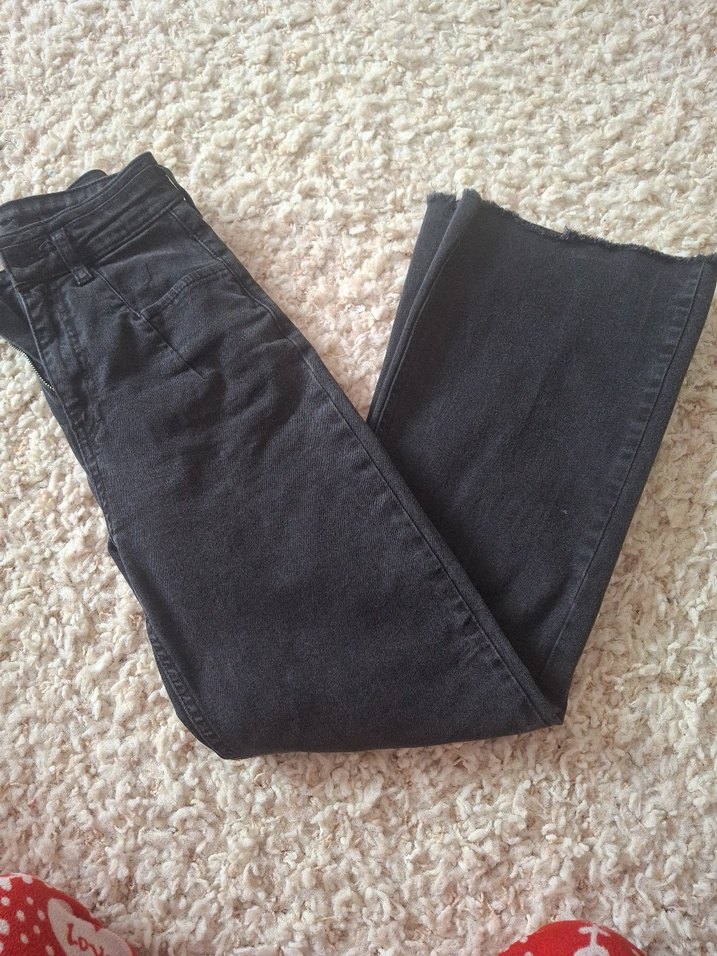 Siyah Regular Fit Midi Kot Pantolon - Görsel 3