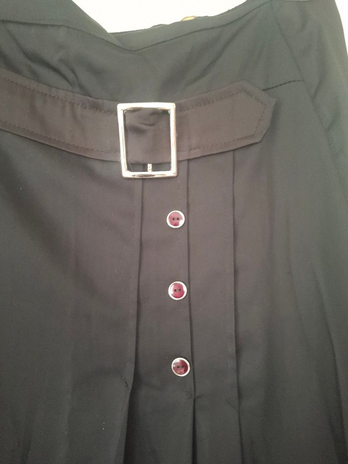 Siyah Kemerli Uzun Gotik Etek - Görsel 2