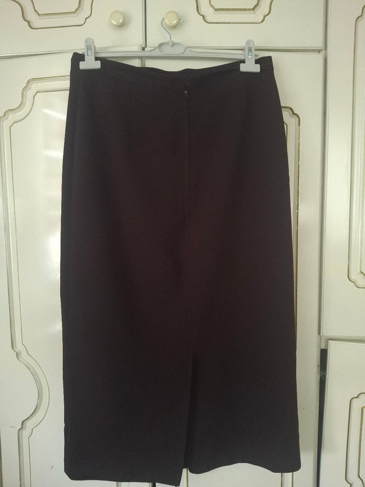 Bordo Midi Drapeli Kadın Etek - Görsel 2