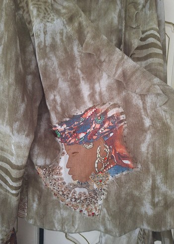 Bohem Uzun Kollu Salaş transparan Bluz - Görsel 2