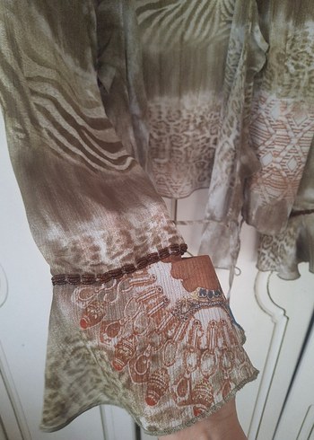 Bohem Uzun Kollu Salaş transparan Bluz - Görsel 3