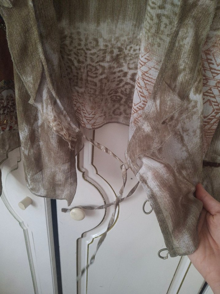 Bohem Uzun Kollu Salaş transparan Bluz - Görsel 4