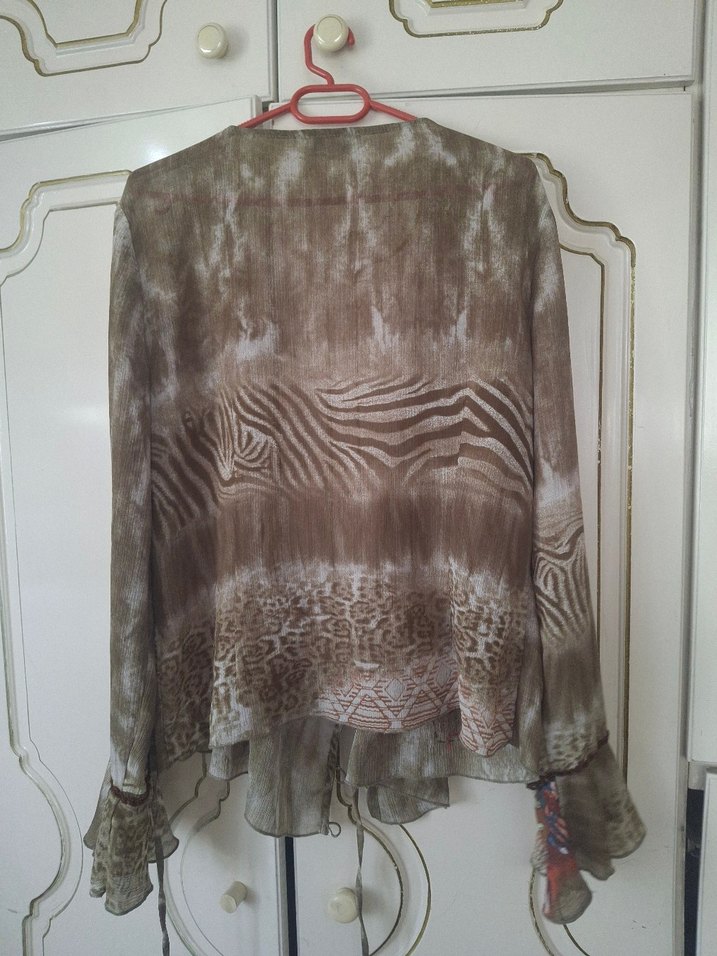 Bohem Uzun Kollu Salaş transparan Bluz - Görsel 5