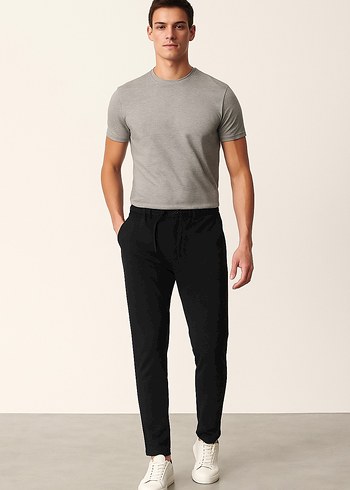 Siyah Erkek Jogger Kumaş Pantolon