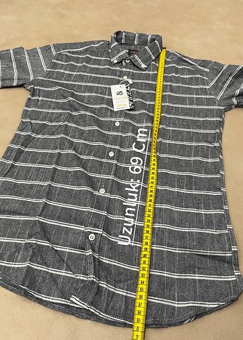 ERKEK SLİM FİT GRİ ÇİZGİLİ GÖMLEK - Görsel 6