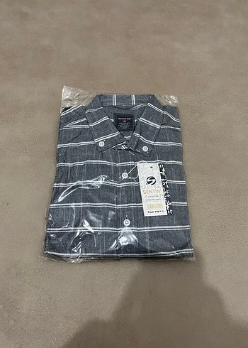 ERKEK SLİM FİT GRİ ÇİZGİLİ GÖMLEK - Görsel 2