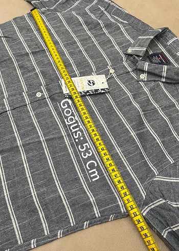 ERKEK SLİM FİT GRİ ÇİZGİLİ GÖMLEK - Görsel 7