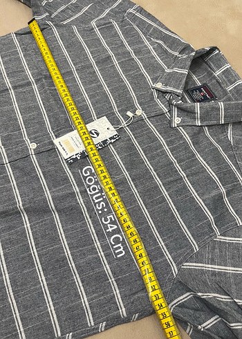 ERKEK SLİM FİT GRİ ÇİZGİLİ GÖMLEK - Görsel 7