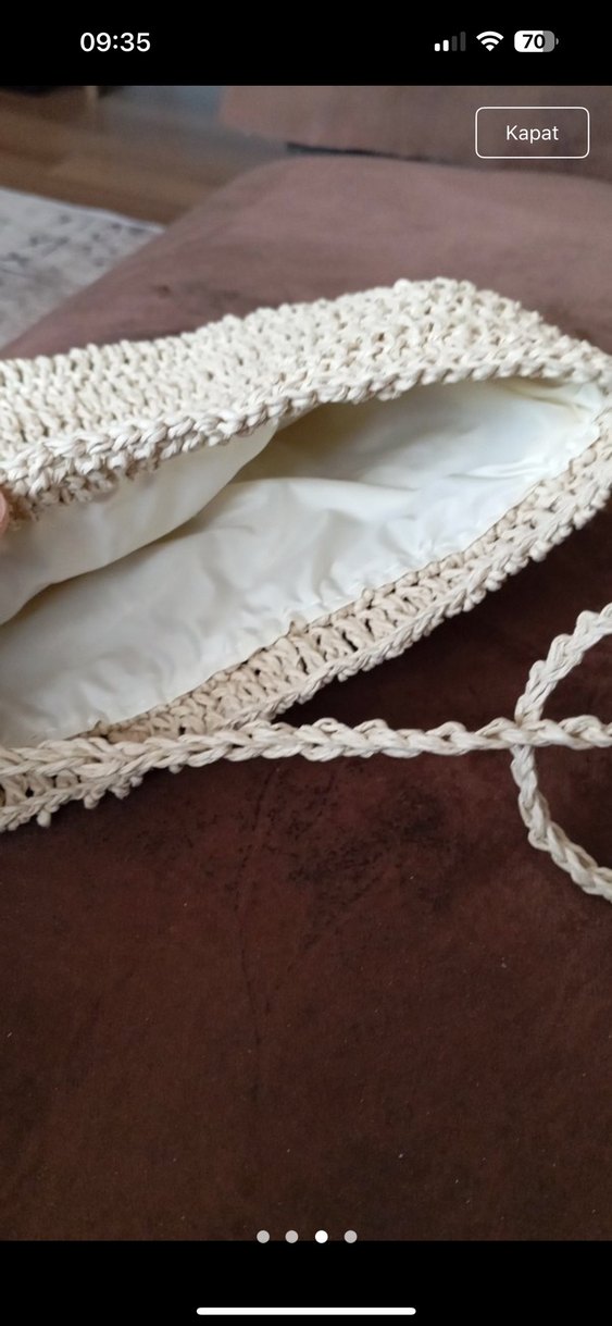 Bej Örgü Kadın Çapraz Çanta - Görsel 3