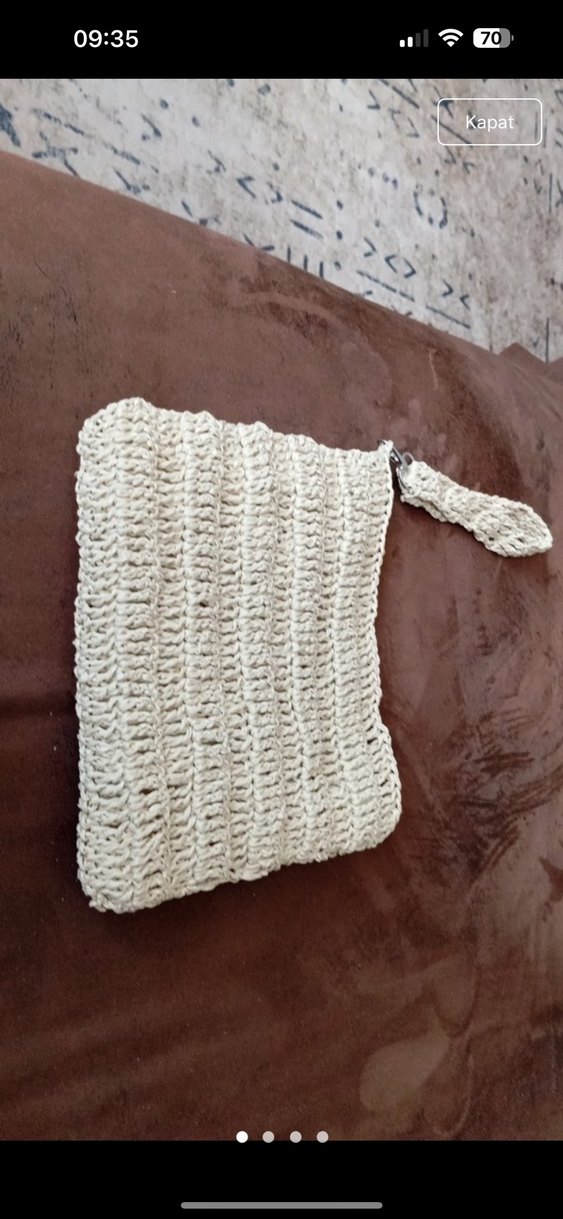 Bej Örgü Kadın Çapraz Çanta - Görsel 2