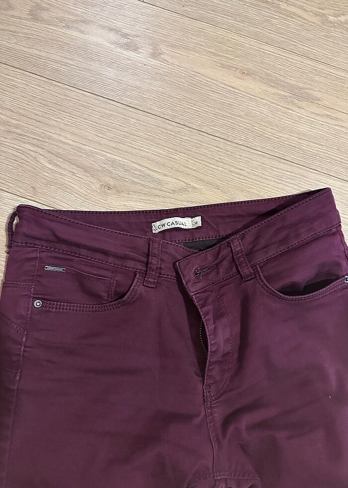 Kadın bordo renkli pantolon - Görsel 2