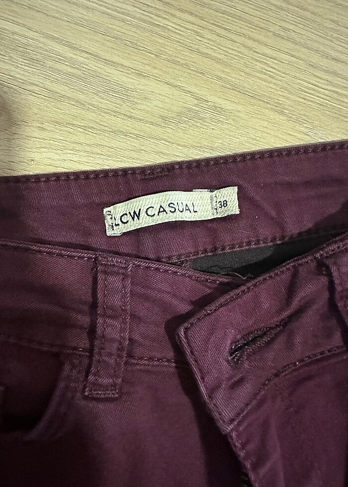 Kadın bordo renkli pantolon - Görsel 3