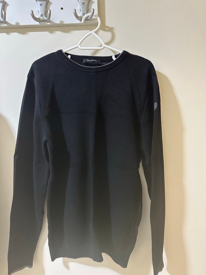 Siyah Erkek İnce Triko Bisiklet Yaka Kazak - Görsel 2