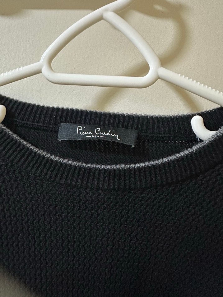 Siyah Erkek İnce Triko Bisiklet Yaka Kazak - Görsel 3