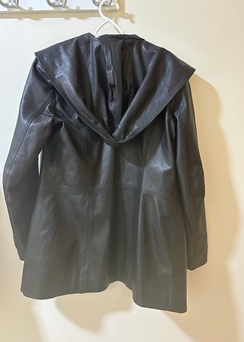 Siyah Deri Fermuarlı Kadın Ceket - Görsel 7