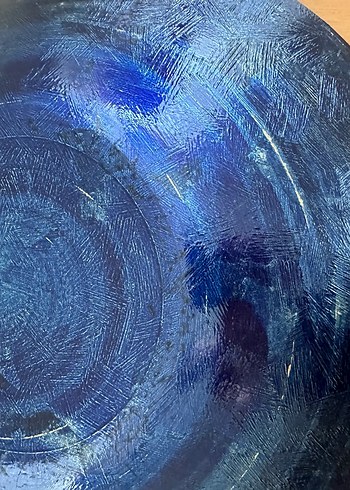 Soyut desenli koyu mavi bohem tabak - Görsel 4