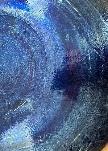 Soyut desenli koyu mavi bohem tabak - Görsel 3