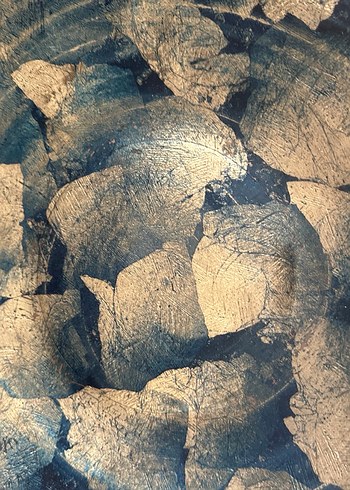 Soyut desenli koyu mavi bohem tabak - Görsel 5