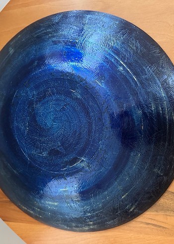 Soyut desenli koyu mavi bohem tabak - Görsel 6