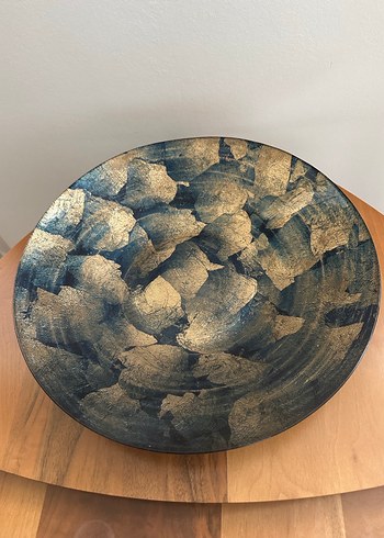 Soyut desenli koyu mavi bohem tabak - Görsel 2