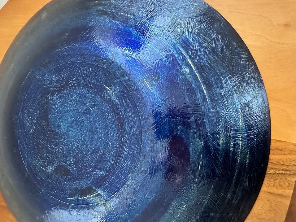 Soyut desenli koyu mavi bohem tabak - Görsel 4