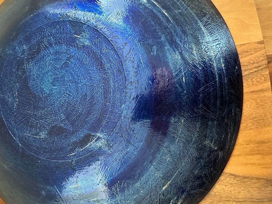 Soyut desenli koyu mavi bohem tabak - Görsel 3