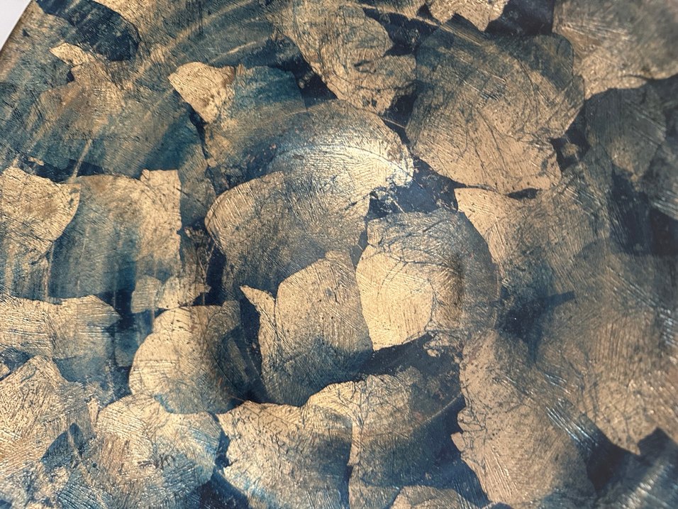 Soyut desenli koyu mavi bohem tabak - Görsel 5