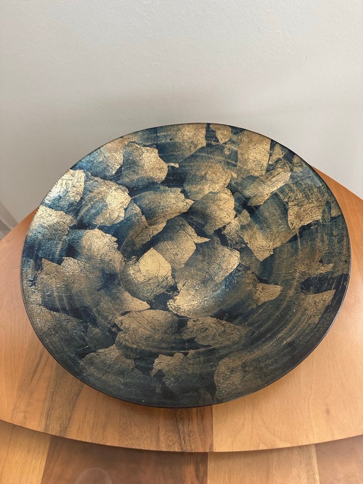 Soyut desenli koyu mavi bohem tabak - Görsel 2