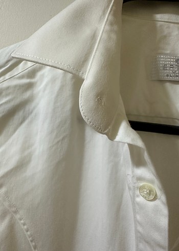 Beyaz Düğmeli Erkek Keten Gömlek - Görsel 2