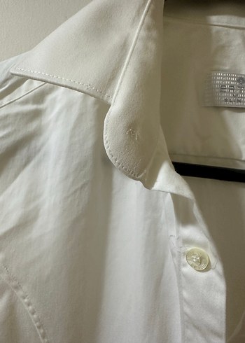 Beyaz Düğmeli Erkek Keten Gömlek - Görsel 6