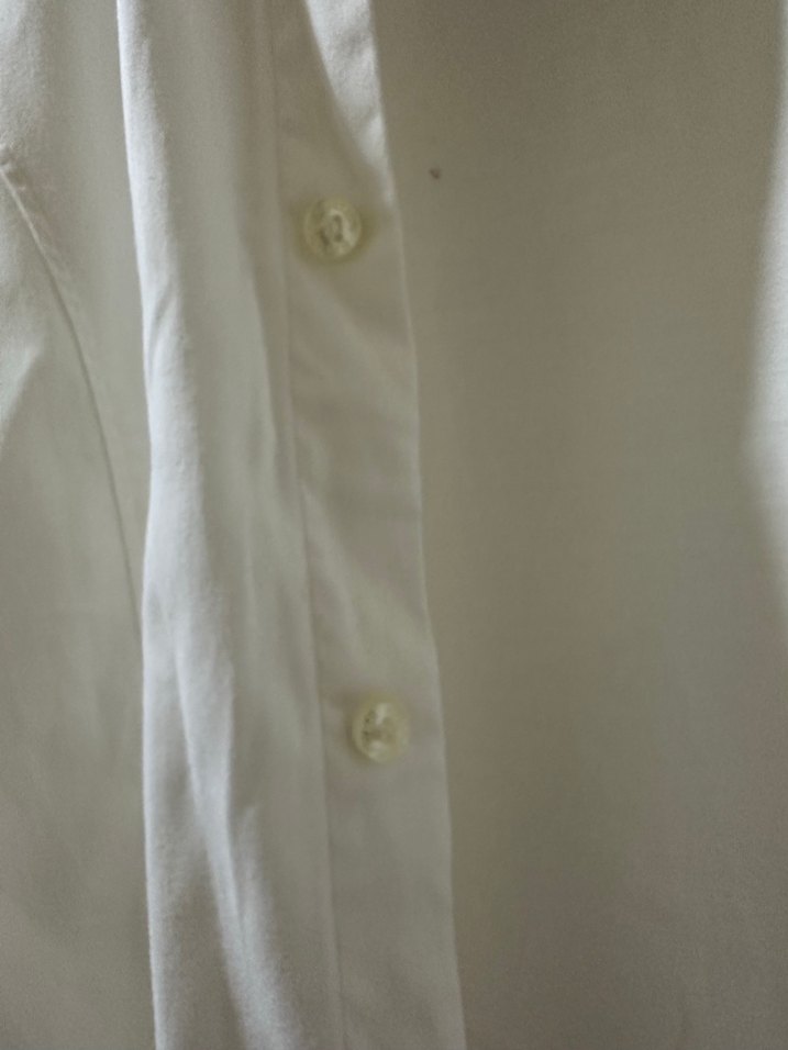 Beyaz Düğmeli Erkek Keten Gömlek - Görsel 5