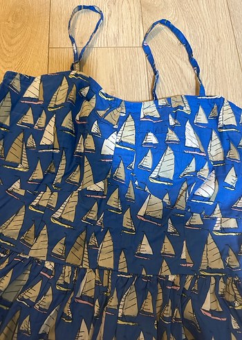 Lacivert Askılı Bohem Elbise - Görsel 6