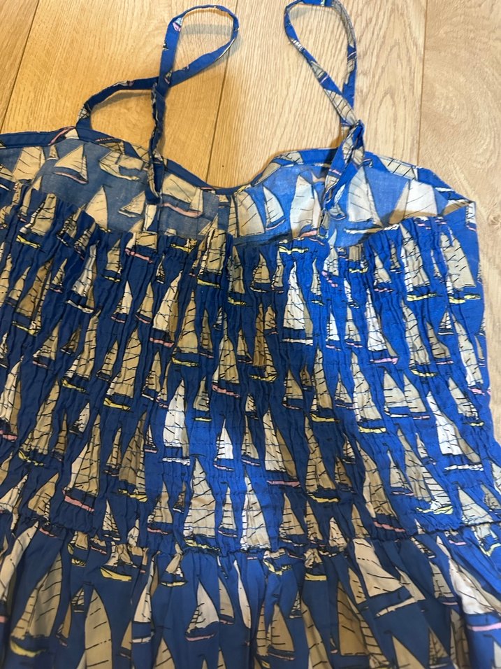 Lacivert Askılı Bohem Elbise - Görsel 4