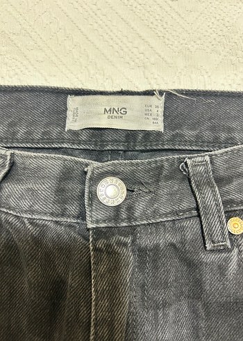 Kadın Siyah Kareli Kot Pantolon HM - Görsel 2