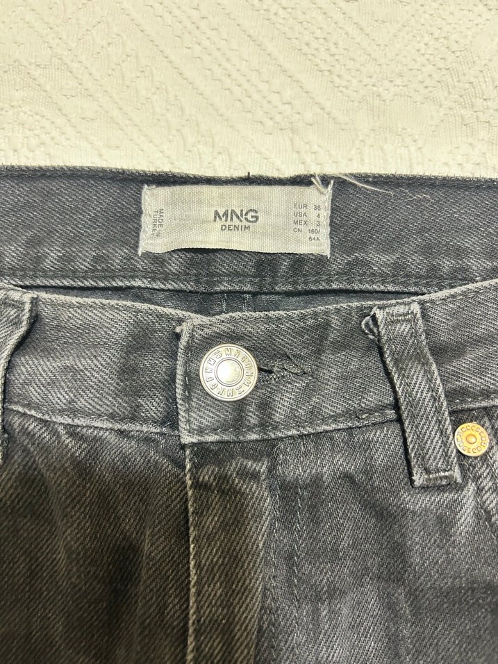 Kadın Siyah Kareli Kot Pantolon HM - Görsel 2