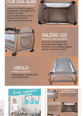 Kahverengi Oyun Parkı Yatak - Görsel 3