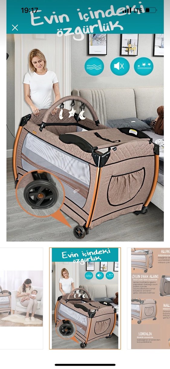 Kahverengi Oyun Parkı Yatak - Görsel 2