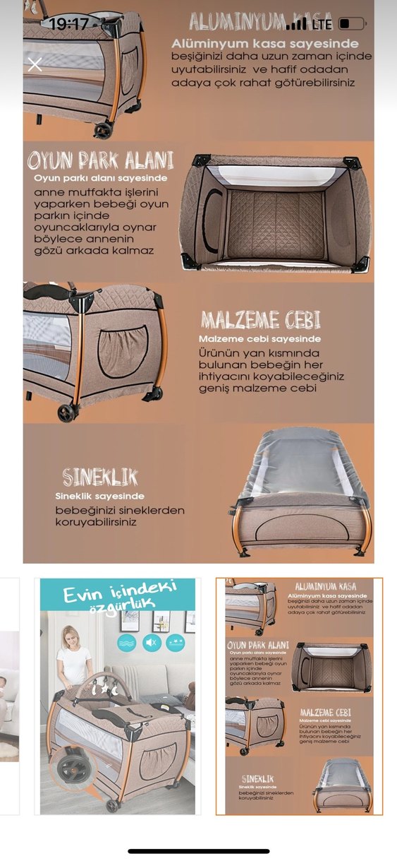 Kahverengi Oyun Parkı Yatak - Görsel 3